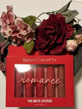 Beauty Creations Romance Five Matte Lipsticks - Red Set